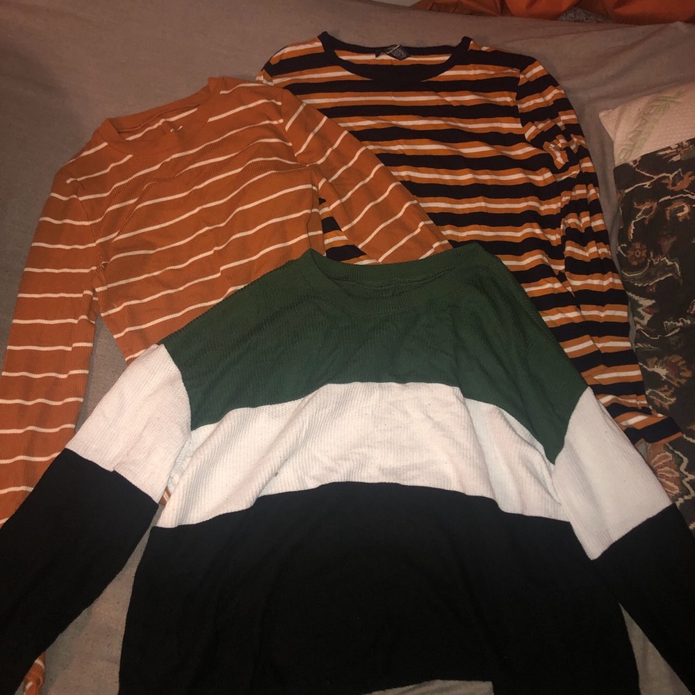 STRIPED TOP AND SWEATER BUNDLE!